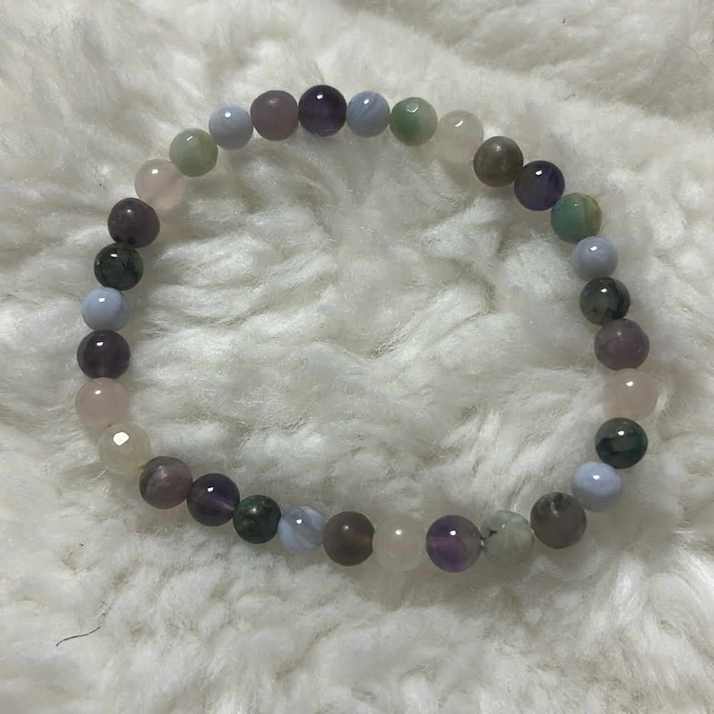 Stretchy Earthy Glass Bead Bracelet